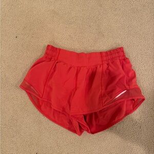 Hotty Hot Low-Rise Lined Short 2.5" in bright pink/ orange color size 6.